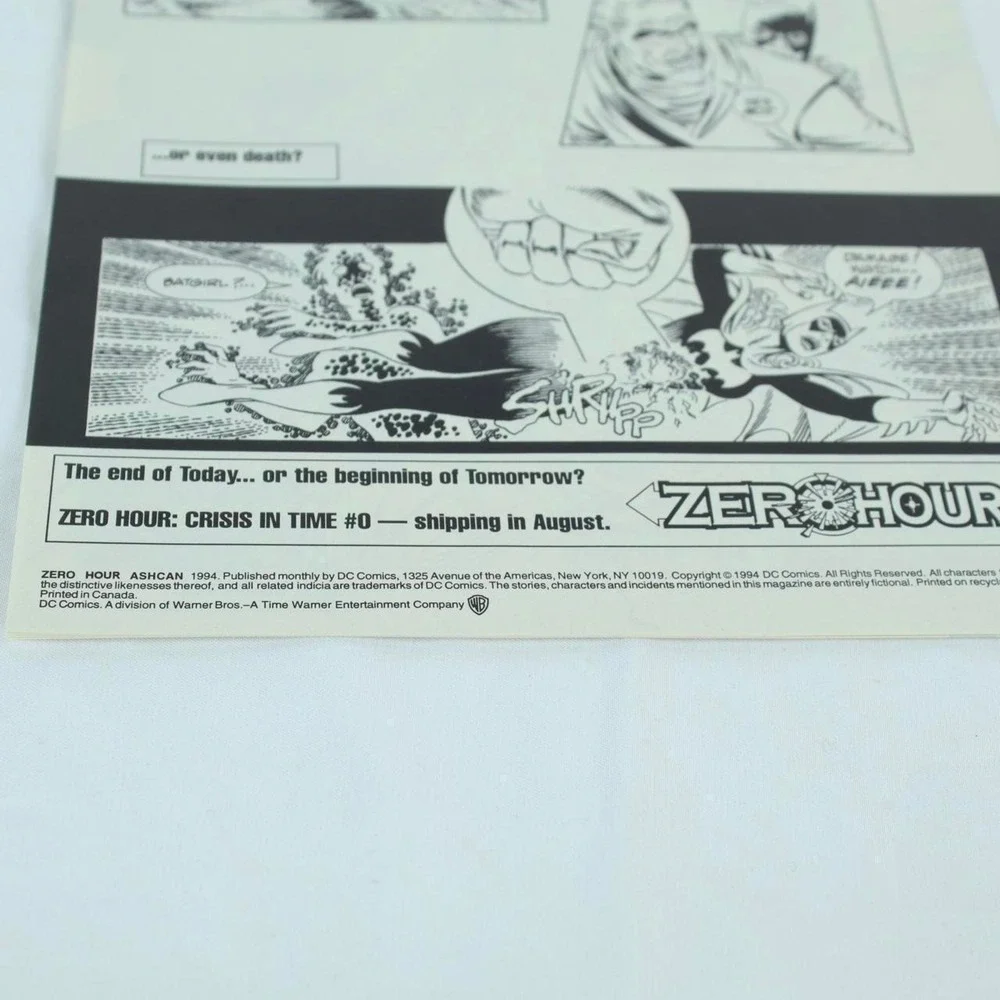Vintage Zero Hour Crisis in Time Ashcan Top Secret Comic Book by DC Comics